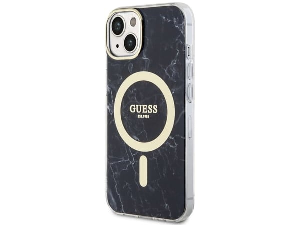 Guess GUHMP14MPCUMAK iPhone 14 Plus 6,7" hardcase m. MagSafe - sort/sort marmor