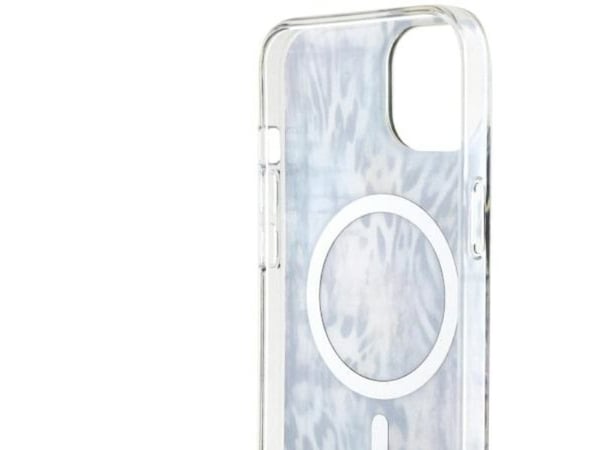 Guess leopard MagSafe-deksel til iPhone 14 - blå