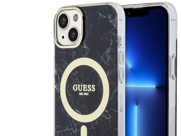 Guess GUHMP14SPCUMAK iPhone 14 6,1" sort/sort hardcase Marble MagSafe