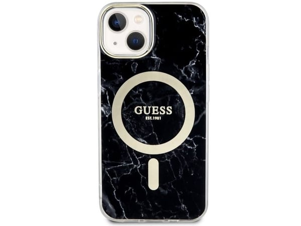 Guess GUHMP14SPCUMAK iPhone 14 6,1" sort/sort hardcase Marble MagSafe