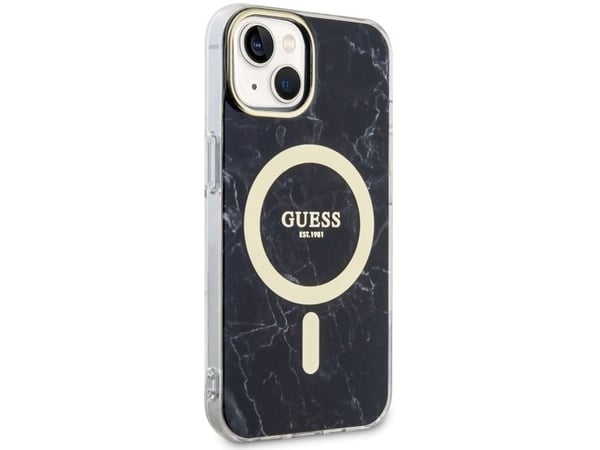 Guess GUHMP14SPCUMAK iPhone 14 6,1" sort/sort hardcase Marble MagSafe