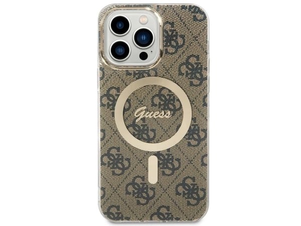 Guess GUHMP14XH4STW iPhone 14 Pro Max 6.7" brown/brown hardcase 4G MagSafe