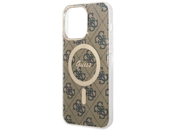 Guess GUHMP14XH4STW iPhone 14 Pro Max 6.7" brown/brown hardcase 4G MagSafe