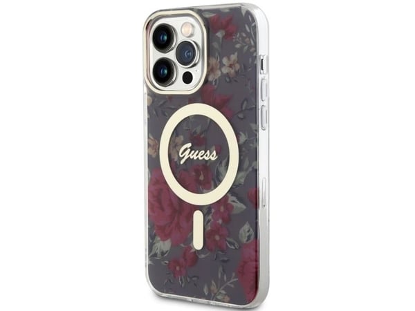 Guess GUHMP14XHCFWSA iPhone 14 Pro Max 6.7" green/khaki hardcase Flower MagSafe