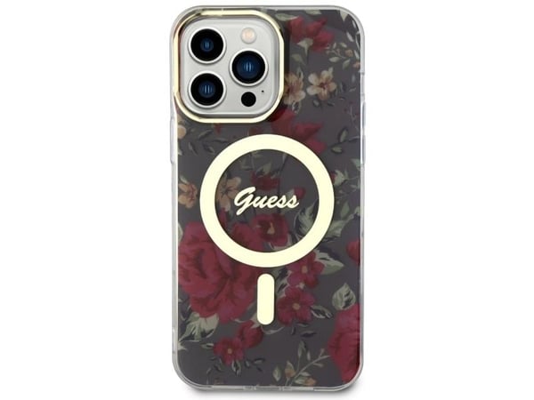 Guess GUHMP14XHCFWSA iPhone 14 Pro Max 6.7" green/khaki hardcase Flower MagSafe