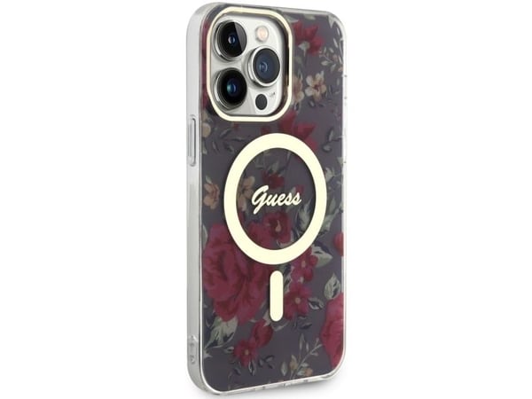 Guess GUHMP14XHCFWSA iPhone 14 Pro Max 6.7" green/khaki hardcase Flower MagSafe