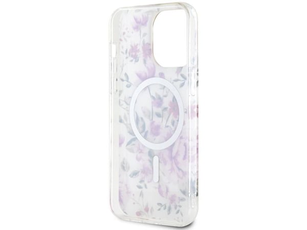 Guess GUHMP14XHCFWST iPhone 14 Pro Max 6.7" transparent hårt skal Flower MagSafe