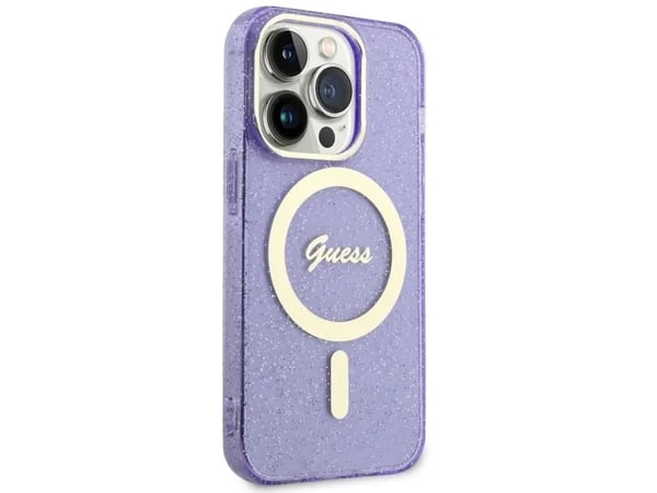 Guess GUHMP14XHCMCGU hardcase Glitter Gold MagSafe til iPhone 14 Pro Max 6,7" - lilla/lilla