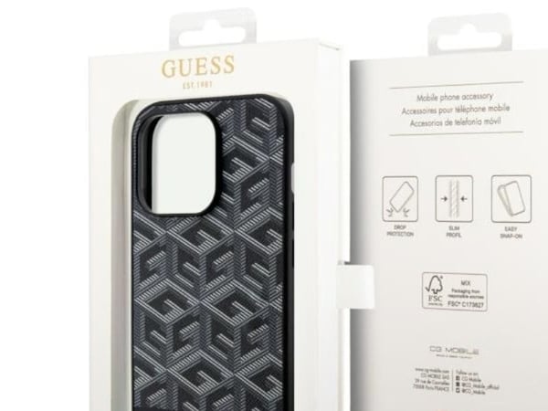 Guess Oryginalne Etui IPHONE 14 PRO MAX Guess Hardcase GCube Stripes MagSafe (GUHMP14XHGCFSEK) sort