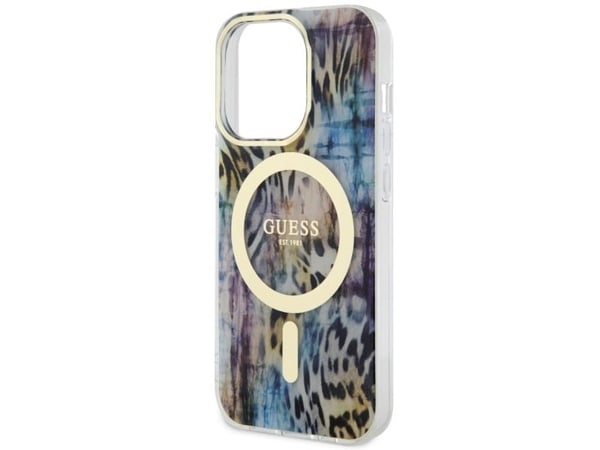 Guess GUHMP14XHLEOPWB Hardtui Leopard MagSafe for iPhone 14 Pro Max 6,7" (Blå/Blå)