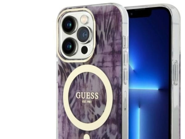 Hurtel Guess GUHMP14XHLEOPWP iPhone 14 Pro Max 6,7" hardt deksel leopard MagSafe - rosa/rosa