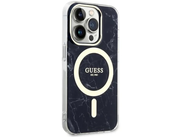 Guess GUHMP14XPCUMAK hardcase MagSafe til iPhone 14 Pro Max 6,7" - svart/svart (Marble)