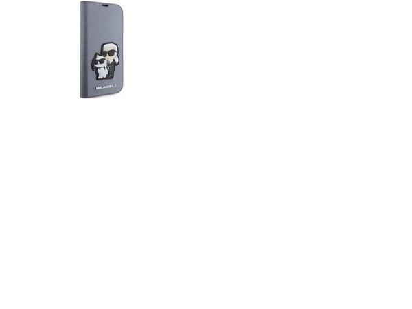 Karl Lagerfeld KLBKP14LSANKCPG iPhone 14 Pro 6,1" bokomslag sølv/sølv Saffiano Karl & Choupette
