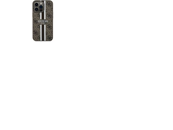 Guess GUHMP13LP4RPSW hardcase 4G med trykte striper og MagSafe til iPhone 13 Pro / 13 6.1" - brun/brun