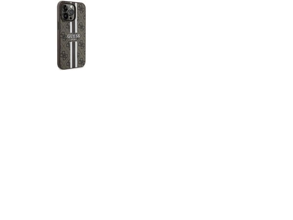Guess GUHMP13LP4RPSW hardcase 4G med trykte striper og MagSafe til iPhone 13 Pro / 13 6.1" - brun/brun
