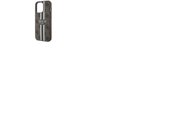 Guess GUHMP13LP4RPSW hardcase 4G med trykte striper og MagSafe til iPhone 13 Pro / 13 6.1" - brun/brun