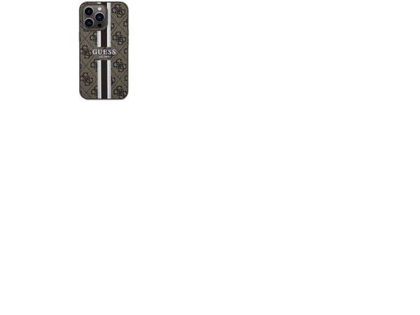 Guess GUHMP13XP4RPSW iPhone 13 Pro Max 6.7" kansi kovakotelo ruskea/ruskea 4G painettu raidat MagSafe