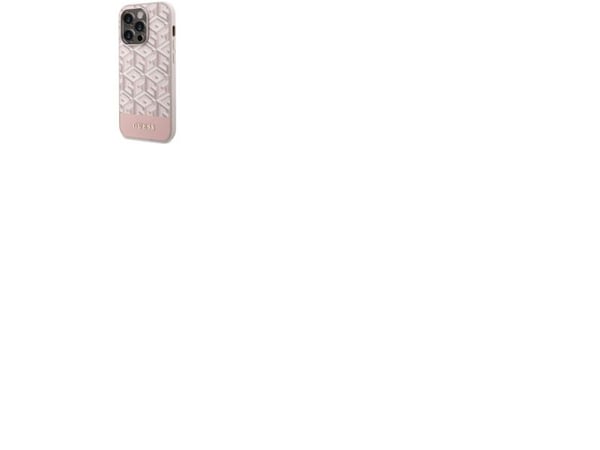 Guess GUHMP14LHGCFSEP iPhone 14 Pro 6,1" rosa/rosa hårt skal GCube Stripes MagSafe