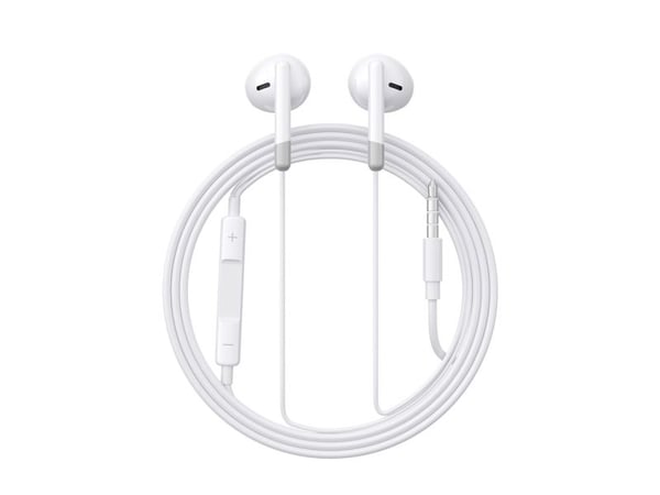 Joyroom hodetelefoner med kabel, in-ear mini jack 3,5 mm med kontrollknapp, hvit