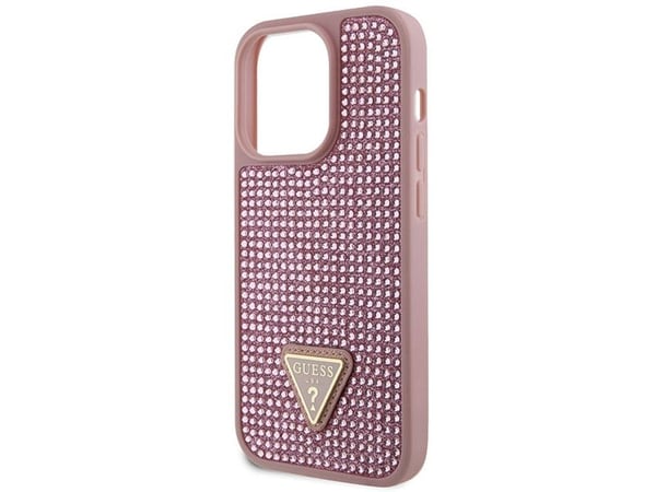 Guess GUHCP14LHDGTPP iPhone 14 Pro 6,1" rosa/rosa hardt etui med rhinstein trekant