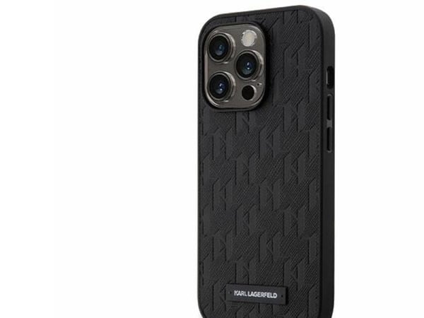 Karl Lagerfeld KLHCP14LSACKLHPK iPhone 14 Pro 6,1" sort/sort hardcase Saffiano Monogram-kjede