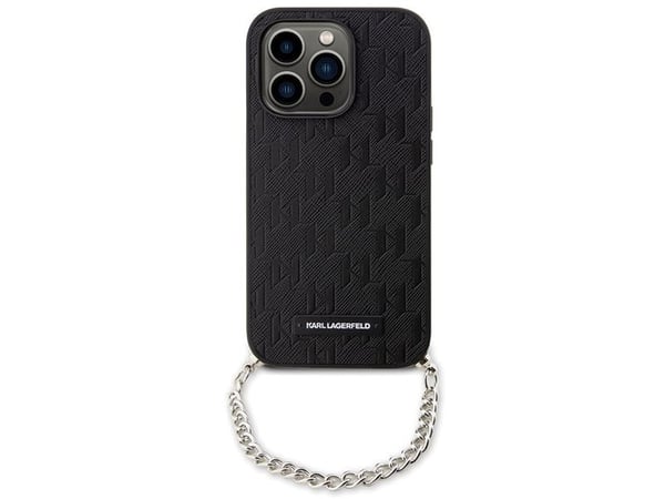 Karl Lagerfeld KLHCP14LSACKLHPK iPhone 14 Pro 6,1" sort/sort hardcase Saffiano Monogram-kjede