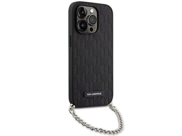 Karl Lagerfeld KLHCP14LSACKLHPK iPhone 14 Pro 6,1" sort/sort hardcase Saffiano Monogram-kjede