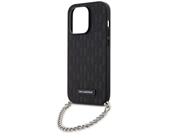 Karl Lagerfeld KLHCP14LSACKLHPK iPhone 14 Pro 6,1" sort/sort hardcase Saffiano Monogram-kjede