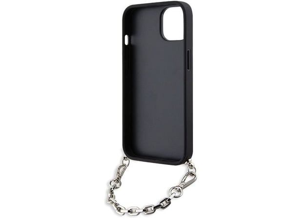 Karl Lagerfeld KLHCP14SSACKLHPK iPhone 14 6,1" hardcase Saffiano monogramkedja – svart/svart