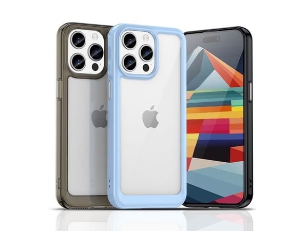 iPhone 15 Pro Max förstärkt skydd med flexibel ram - Outer Space - Blå