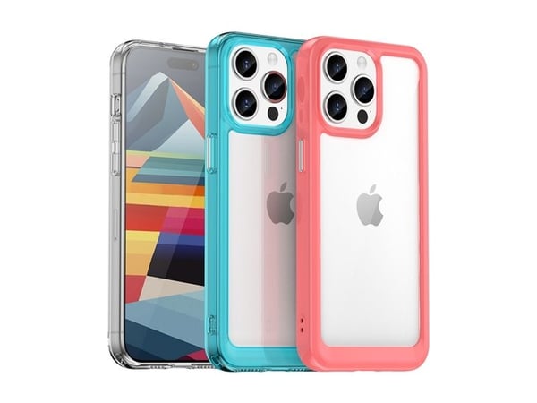 iPhone 15 Pro Max-etuiet med forsterket ramme og fleksibel ramme, Outer Space, svart