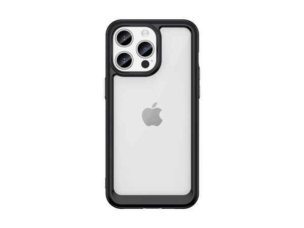 iPhone 15 Pro Outer Space förstärkt skal med flexibel ram - svart
