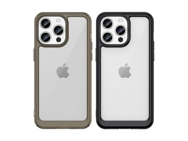 iPhone 15 Pro Outer Space förstärkt skal med flexibel ram - svart