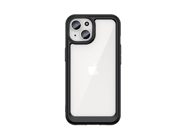 Hurtel forsterket etui med fleksibel ramme til iPhone 15 Plus Outer Space - svart