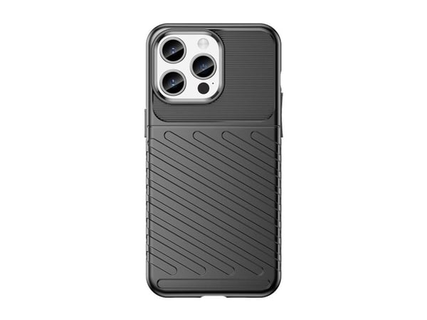 Pancerne etui iPhone 15 Pro Max Thunder-deksel - sort