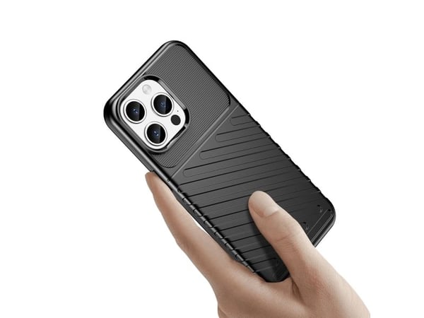 Pancerne etui iPhone 15 Pro Max Thunder-deksel - sort
