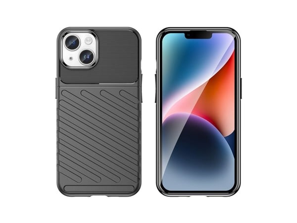 Armerat iPhone 15 Plus Thunder-skal - svart
