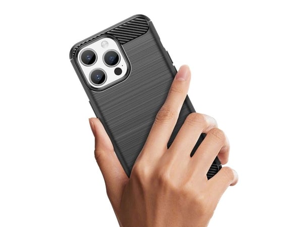 Joustava hiilikuvioinen kotelo iPhone 15 Pro Carbon Case - sininen