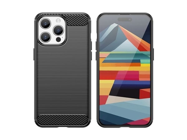 Joustava hiilikuvioinen kotelo iPhone 15 Pro Carbon Case - sininen