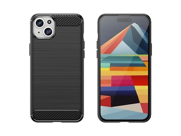 Joustava hiilikuvioinen kotelo iPhone 15 Plus Carbon Case - sininen