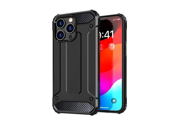 Pancerne etui til iPhone 15 Pro Hybrid Armor - sort