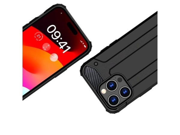 Pancerne etui til iPhone 15 Pro Hybrid Armor - sort