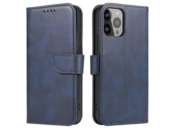 Plånboksfodral med stativ för iPhone 15 Pro Magnet Case - Blå