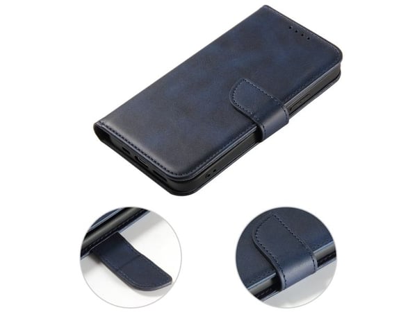 Plånboksfodral med stativ för iPhone 15 Pro Magnet Case - Blå