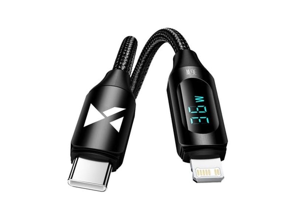 USB-C - Lightning-kaapeli Wozinsky WUCLC1 LED-näytöllä 36W 1m- musta