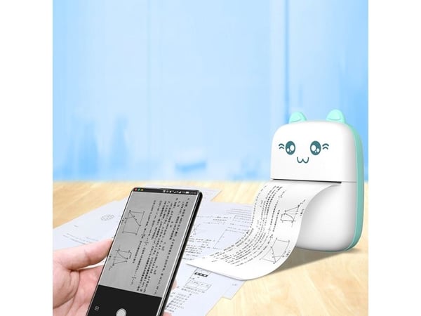 Hurtel Mini Kot etikettprinter termisk Bluetooth fra telefon Blå Mini Kot