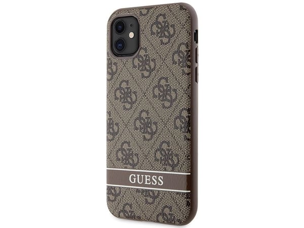 Guess GUHCN61P4SNW iPhone 11 / XR hårt skal brun/brun 4G-ränder