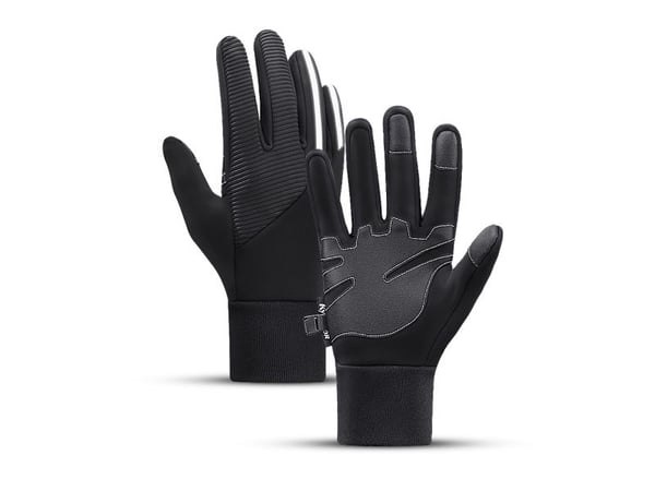 Isolerte anti-slip sportstelefonhansker (størrelse XL) - svart
