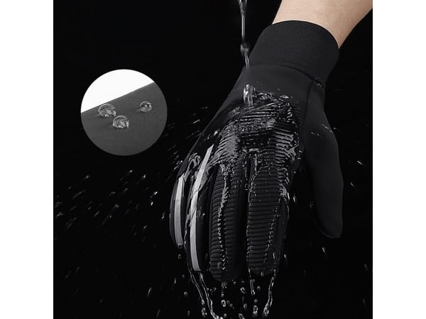 Isolerte anti-slip sportstelefonhansker (størrelse XL) - svart