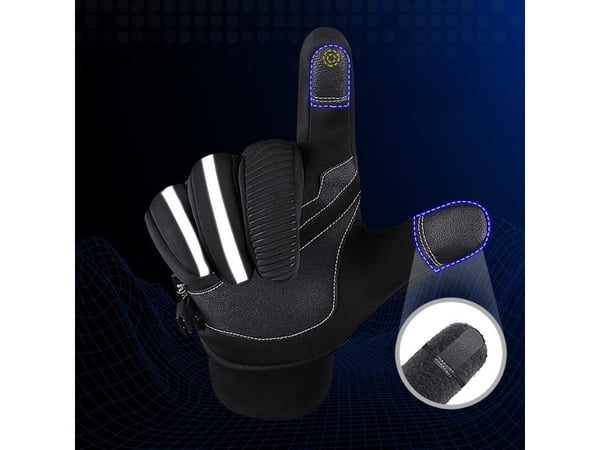 Isolerte anti-slip sportstelefonhansker (størrelse XL) - svart